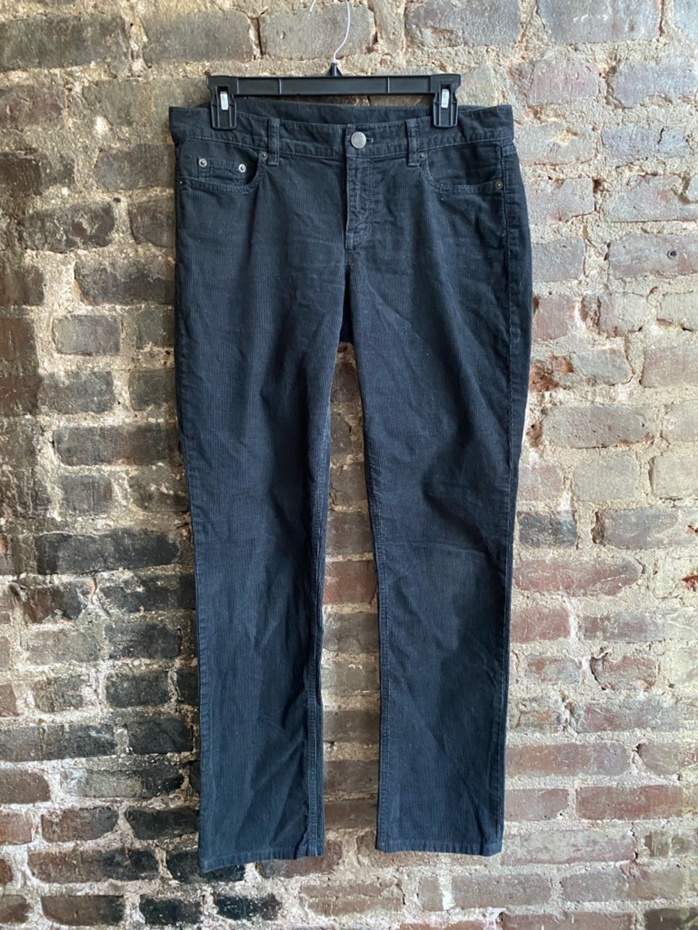 J.CREW Corduroy Pants Womens Sz 28R City Fit Black Skinny Leg Vintage Matchstick